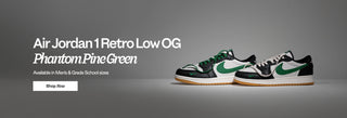 Air Jordan 1 Retro Low OG Phantom Pine Green Available in Men's & Grade School sizes. Shop Now