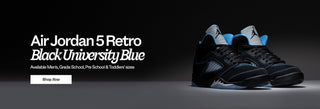 Air Jordan 5 Retro Black University Blue Available in Men's, Grade School, Pre School & Toddler' sizes Shop Now