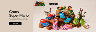 Super Mario crocs collection of shoes for the whole family. Shop Now