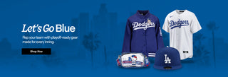 Let’s Go Blue. Shop playoff-ready Los Angeles Dodgers gear, featuring a blue jacket, white jersey, LA cap and Hello Kitty bag.