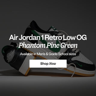 Air Jordan 1 Retro Low OG Phantom Pine Green Available in Men's & Grade School sizes. Shop Now