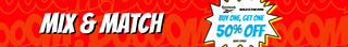 Mix & Match sale banner – Reebok and Skechers Buy One, Get One 50% Off on select styles. Shop Now.