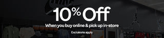 10% off when you buy online and pick up in-store — WSS Nike store interior with sneakers and apparel. Exclusions apply.