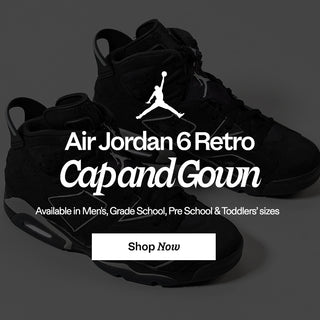 Black Air Jordan 6 Retro sneakers with a prominent Jordan logo on a dark background.