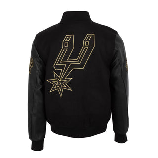 Spurs Black Gold Varsity Jacket - Mens