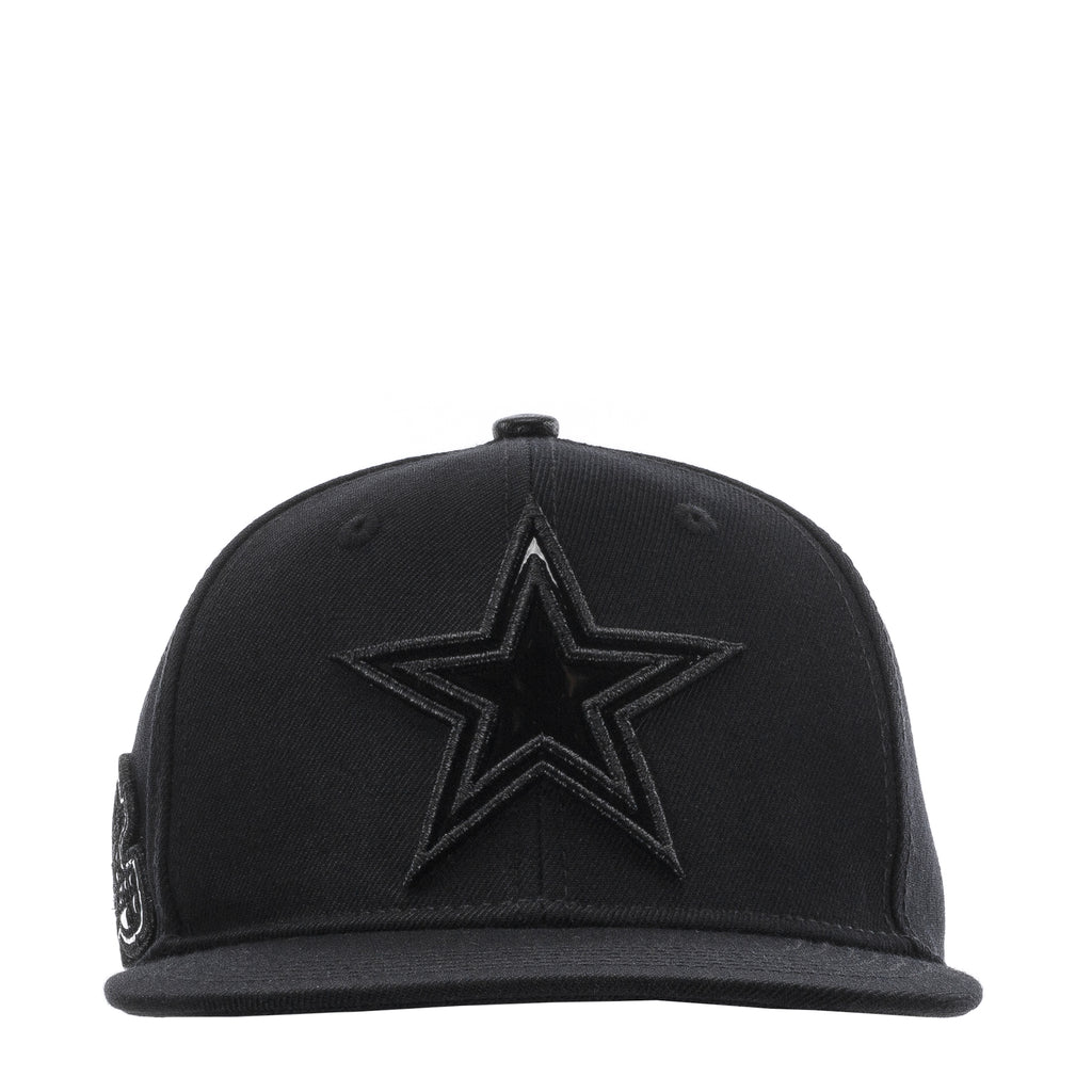 Cowboys Triple Black Logo Snapback Hat