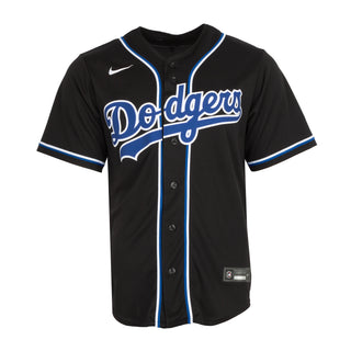 Dodgers Nike Replica Black Blue Jersey - Mens
